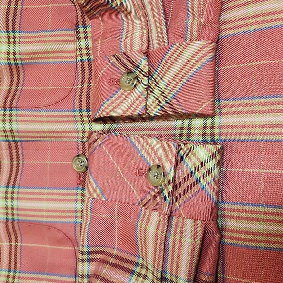 Evan Picone Pink Plaid Button-Down Shirt, Size Medium - Picture 9 of 9
